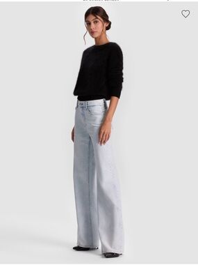 Alice + Olivia Light Wash Straight Leg Jeans
